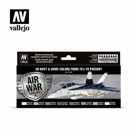SET DE PEINTURE US NAVY & USMC ANNÉES 70 À MAINTENANT VALLEJO |8X17ml|71155
