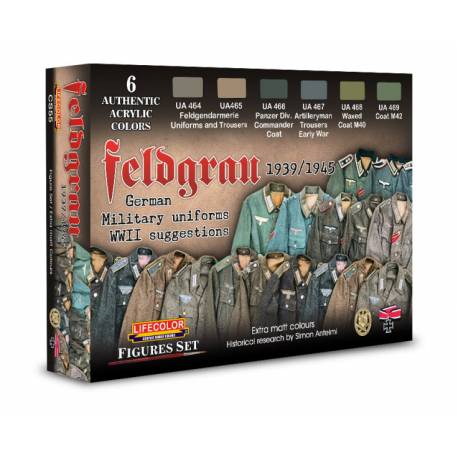 Peinture German Uniforms WWII Suggestions- 6X22 ml|LIFECOLOR|LCCS55