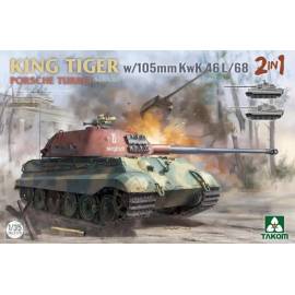 Tourelle Porsche Takom 2178 Sd.Kfz.182 King Tiger avec 105 mm KwK 46L/68 (2 en 1)