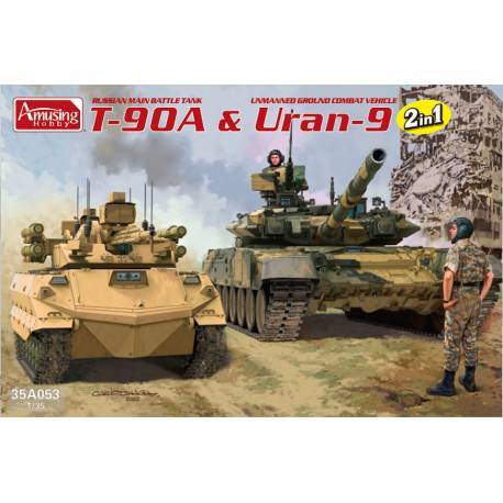 Maquette char Uran-9 & T-90A (2kits)|Amusing Hobby|35A053|1:35