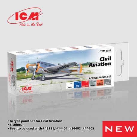Acrylic paints set for Civil Aviation