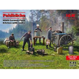 Feldküche  WWII German Field Kitchen with cooks