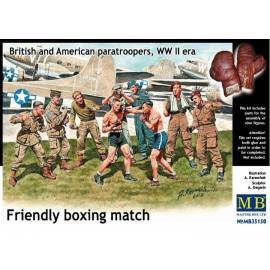 Friendly Boxing Match - British and American Paratroopers WWII era 
