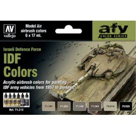 SET DE PEINTURE COULEURS ISRAEL DEFENSE FORCE VALLEJO| 6X17ml|71210