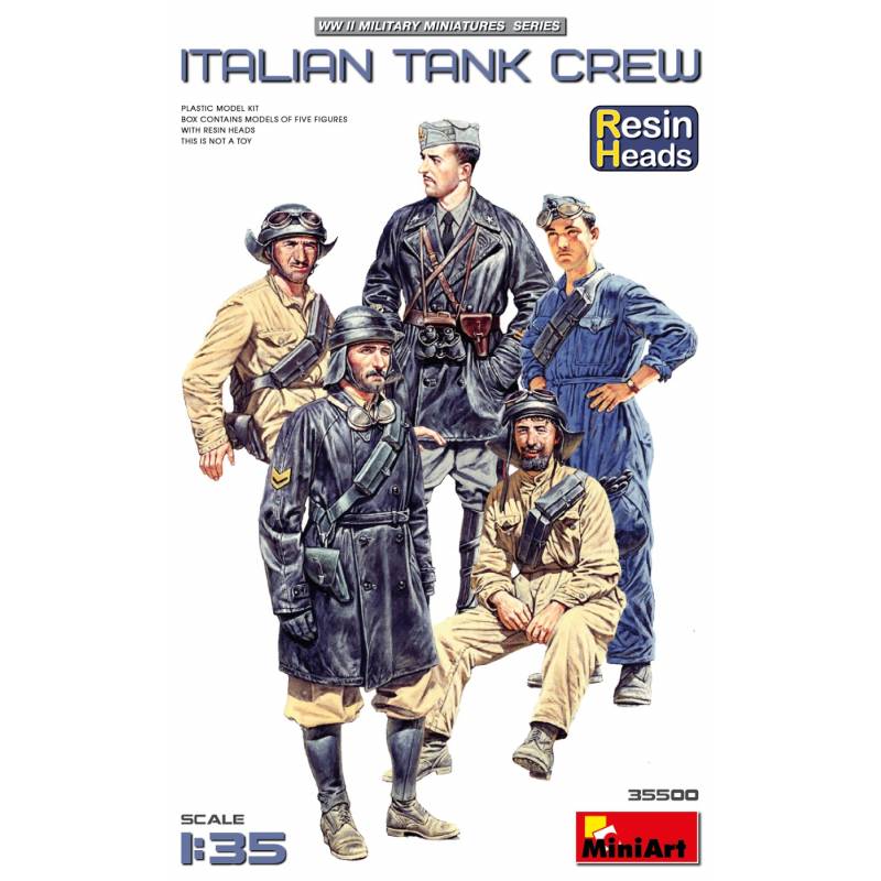 Testa In Resina Di Equipaggio Italiano Per Carro Armato Figurina