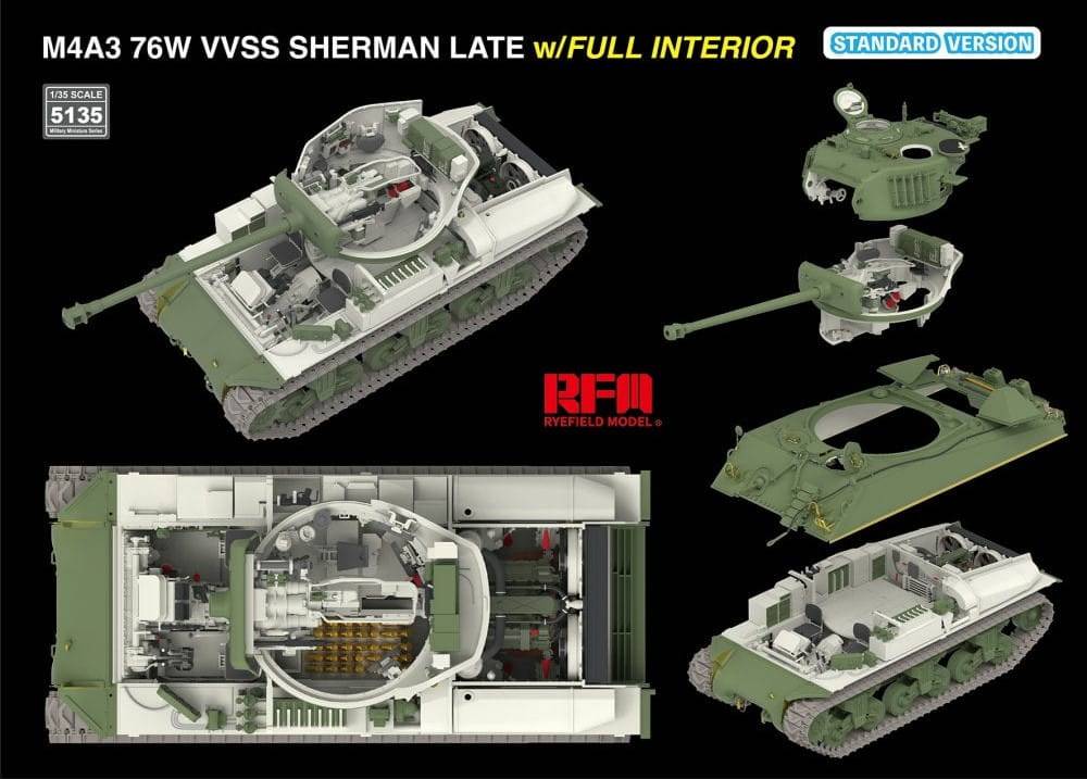 M4A3 76W VVSS Sherman late with Full Interior – Image 3