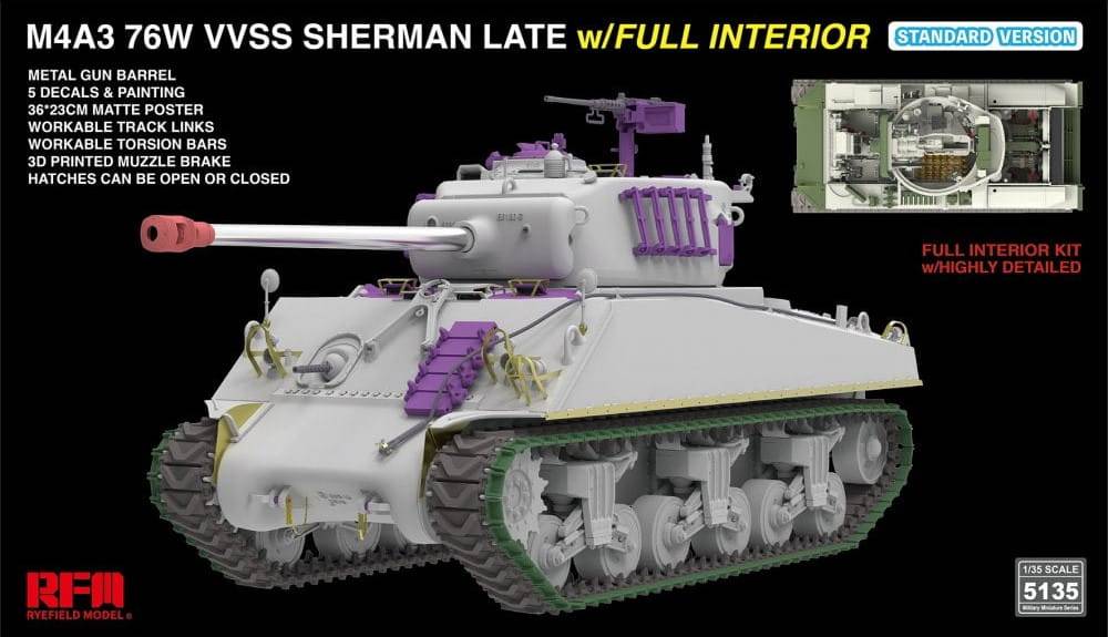 M4A3 76W VVSS Sherman late with Full Interior – Image 2
