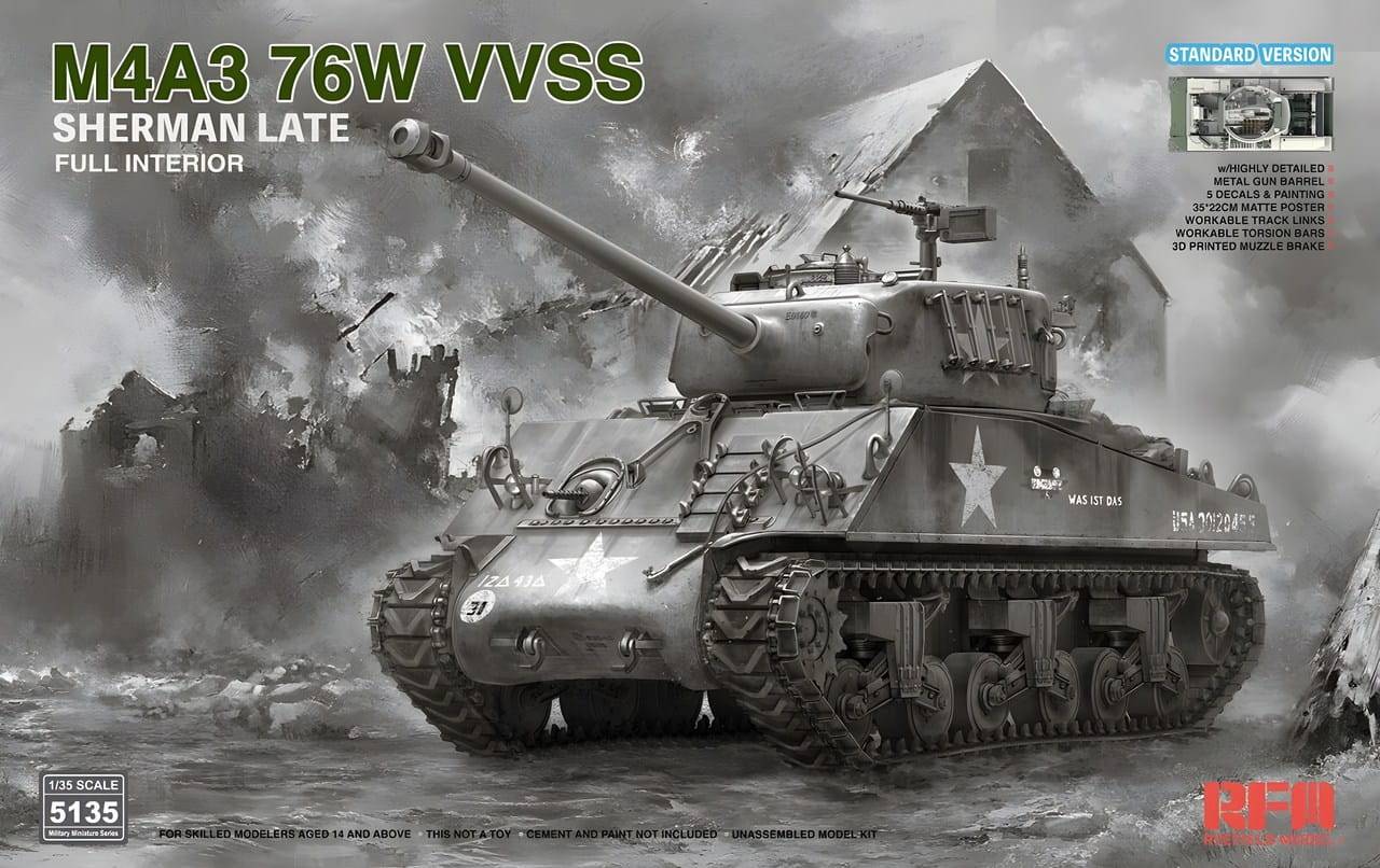 M4A3 76W VVSS Sherman late with Full Interior