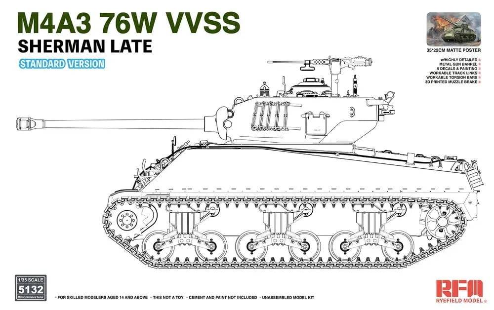M4A3 Sherman 76W VVSS Late Standard Version