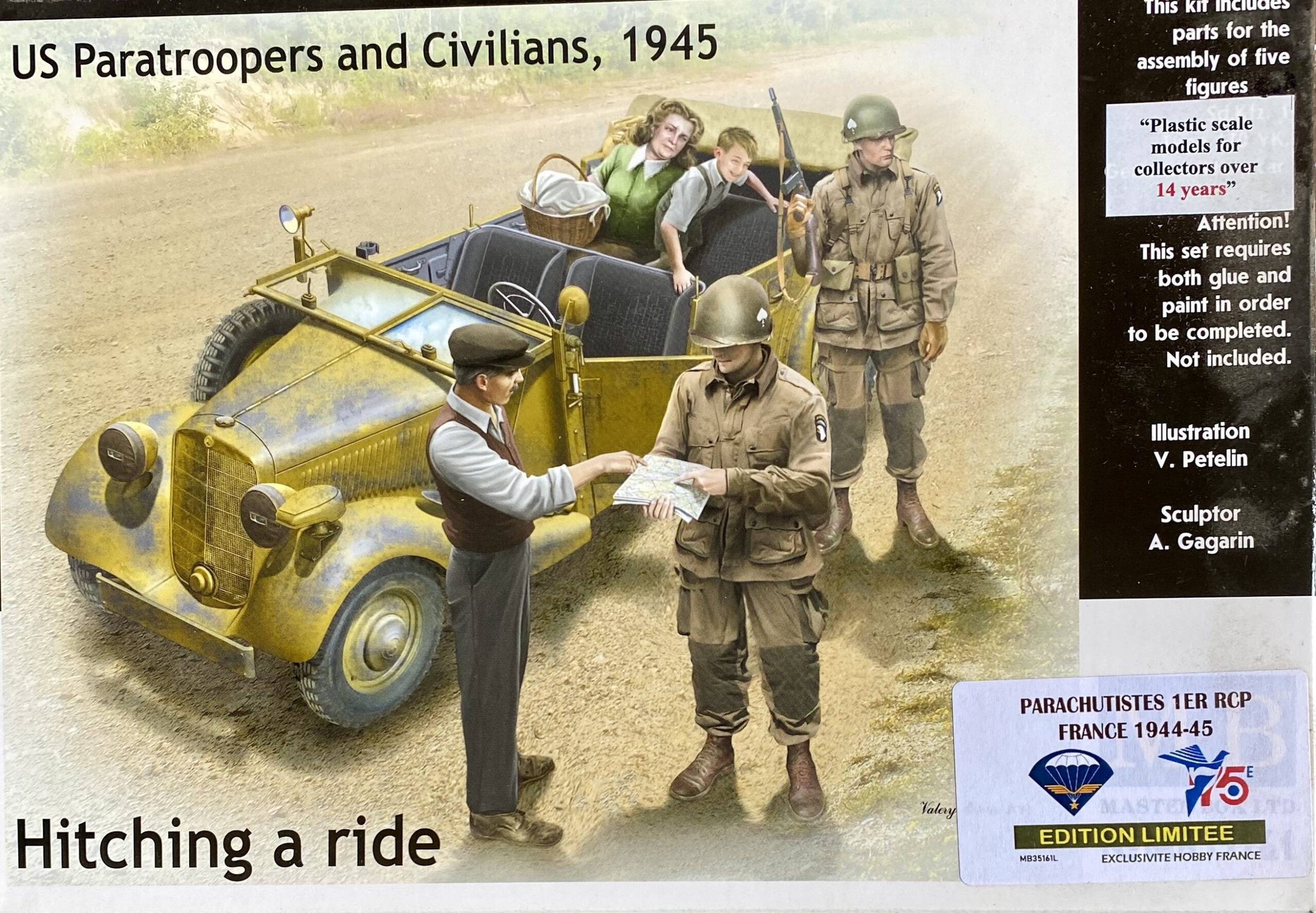 Hitching a ride, US Paratroopers and Civilians 1945