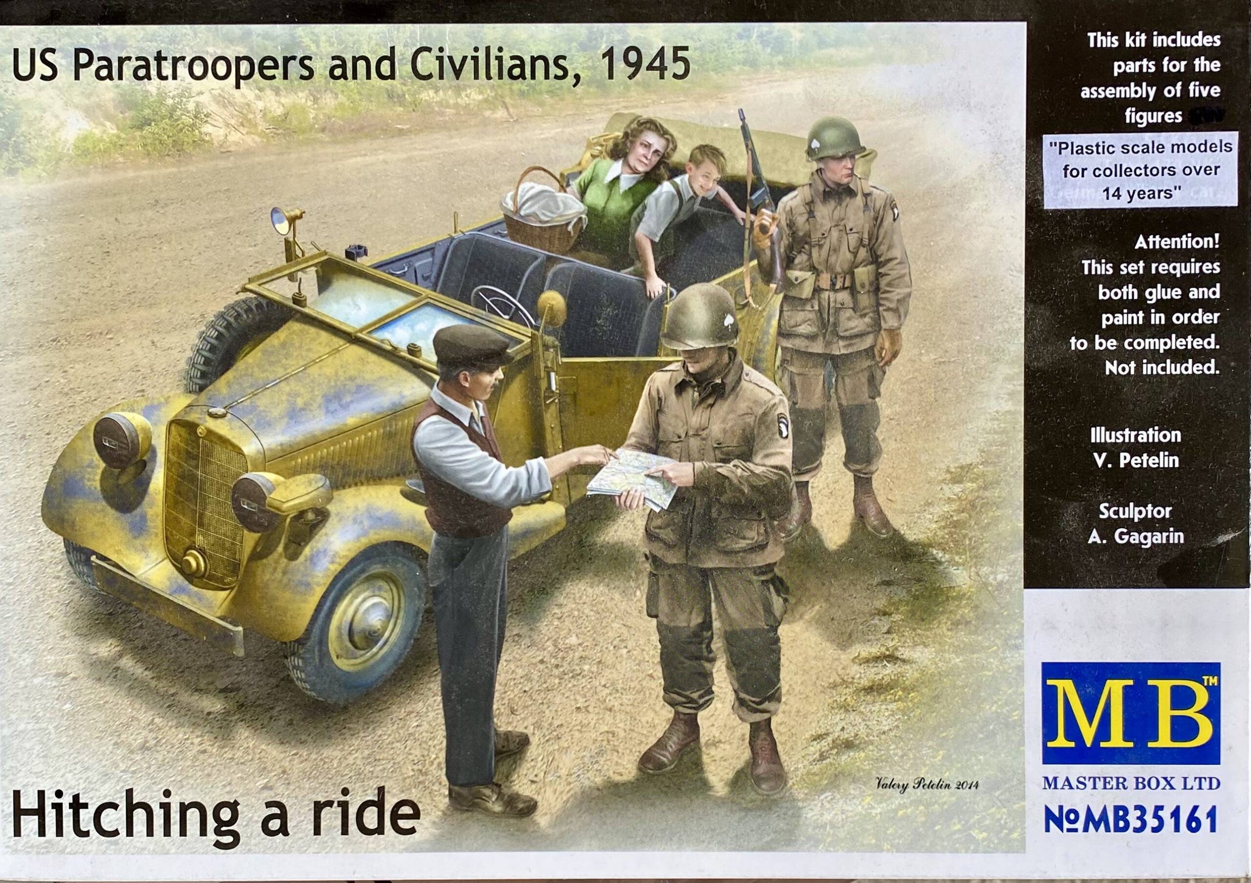 Hitching a ride, US Paratroopers and Civilians 1945