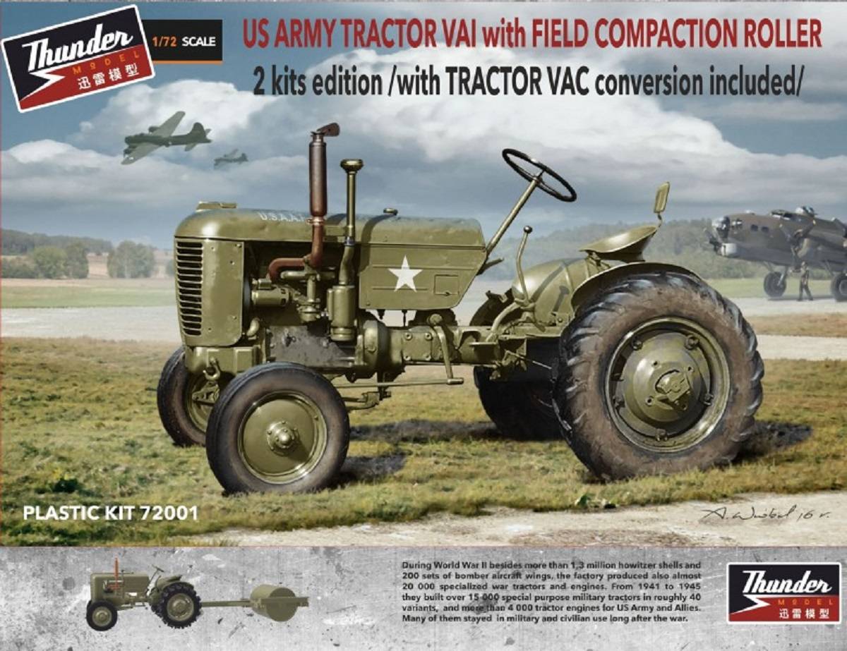 US Army Case VAI & VAC tractor with compaction roller