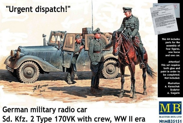 “Urgent Dispatch”, Mercedes Radio Car Sd.Kfz.2 Type 170VK With Crew