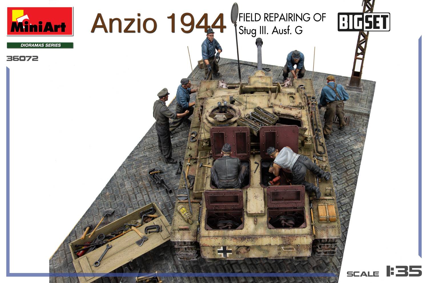 Anzio 1944 Field Repairing of Stug III Ausf. G BIG SET – Image 6