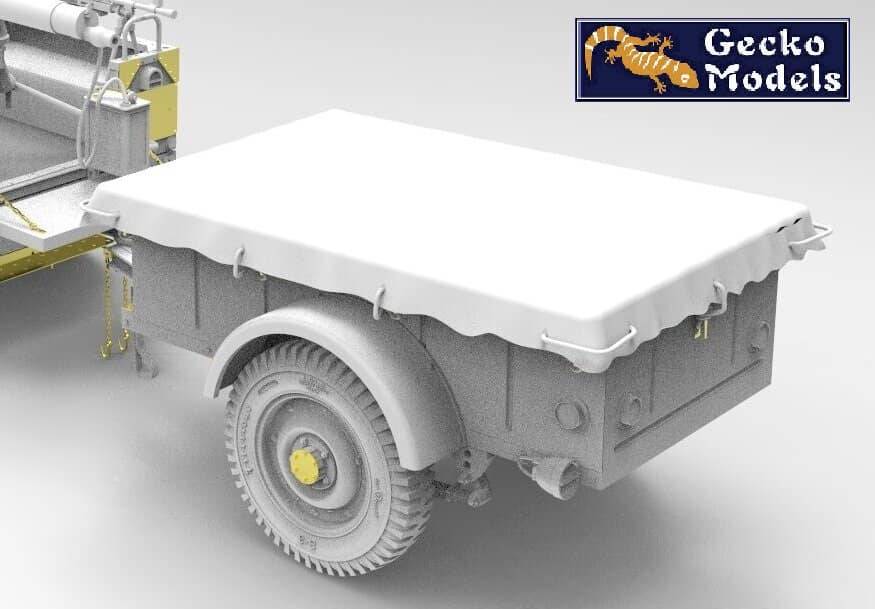 Korean War British FV18001 Mk.1 80in 4x4 Utility Vehicle (Early Production) avec remorque Bantam 10-cwt – Image 4