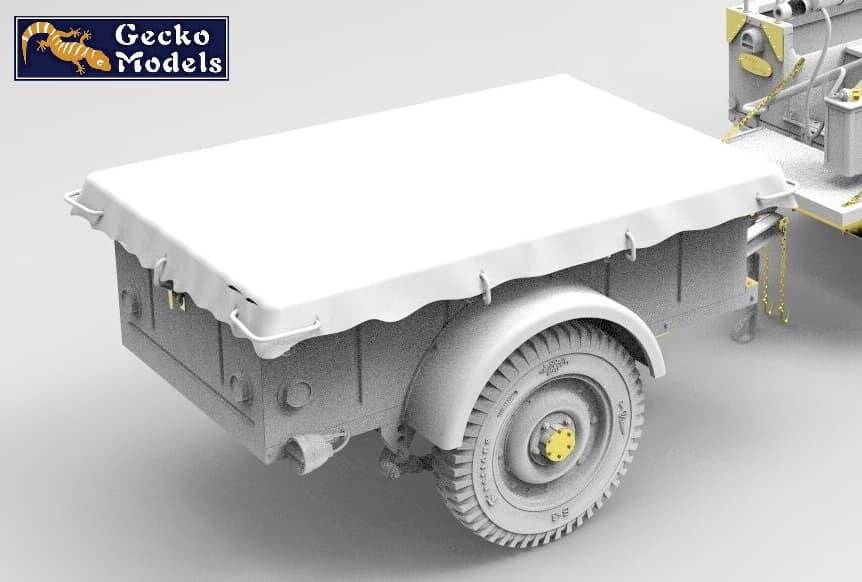 Korean War British FV18001 Mk.1 80in 4x4 Utility Vehicle (Early Production) avec remorque Bantam 10-cwt – Image 5