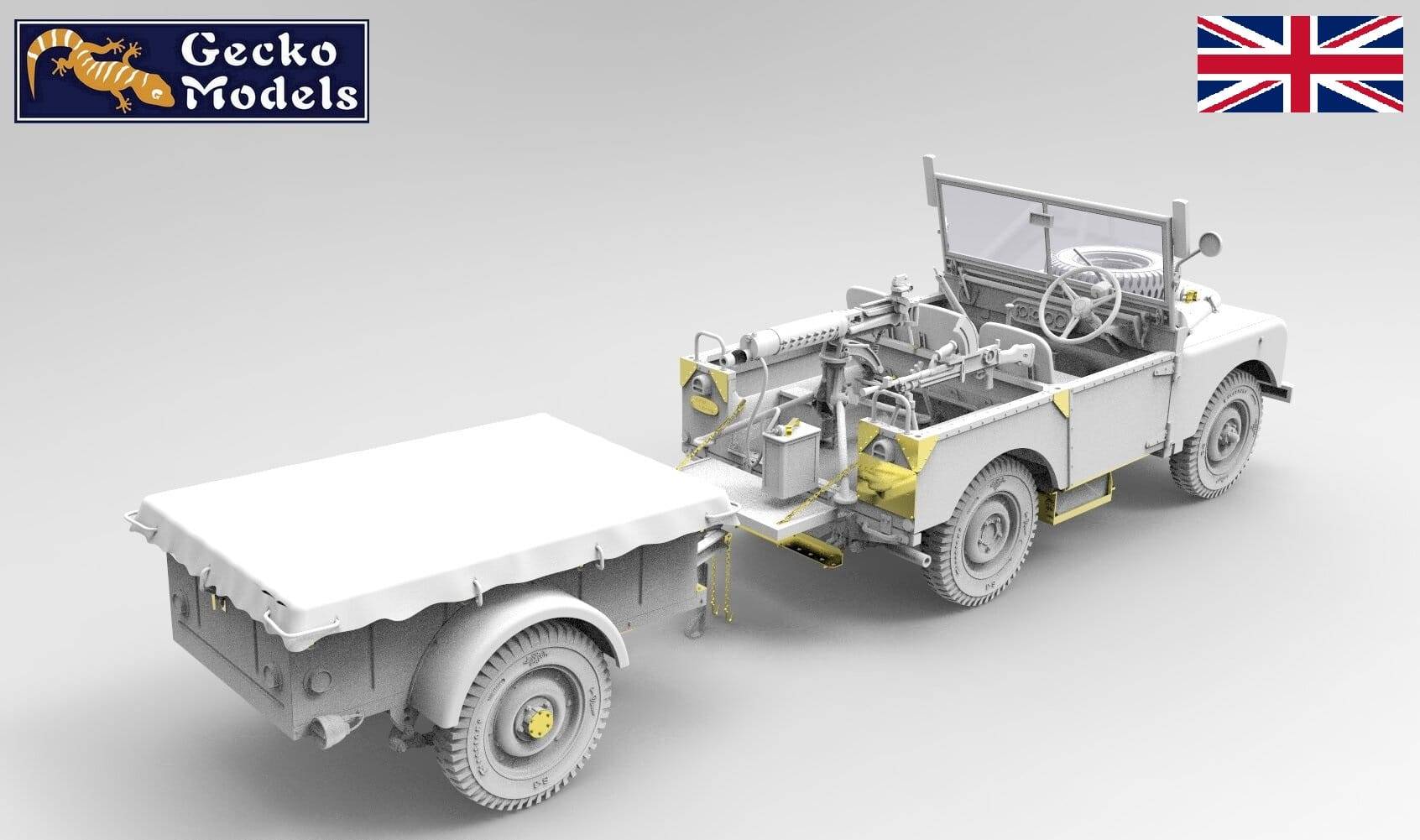Korean War British FV18001 Mk.1 80in 4x4 Utility Vehicle (Early Production) avec remorque Bantam 10-cwt – Image 8