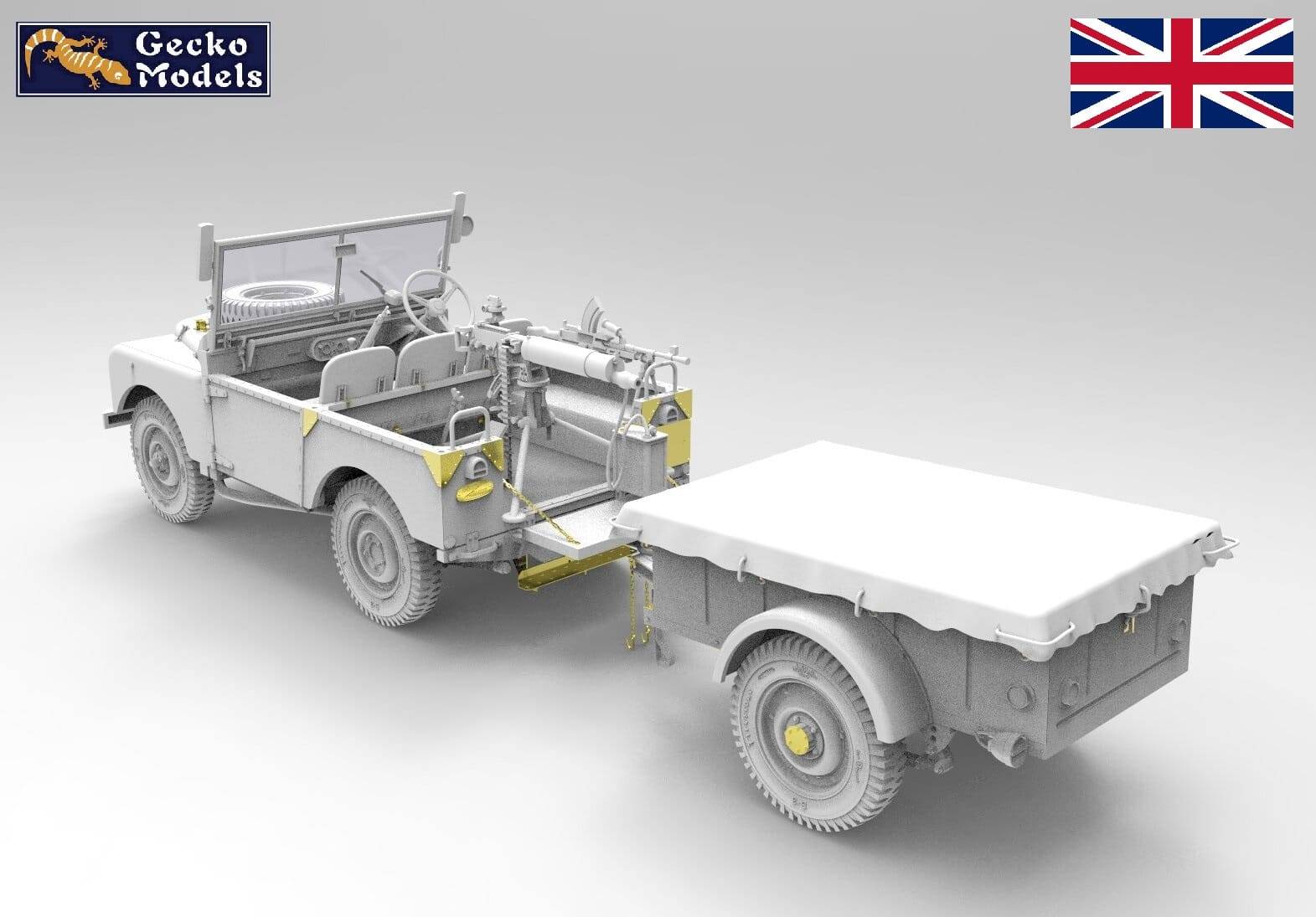Korean War British FV18001 Mk.1 80in 4x4 Utility Vehicle (Early Production) avec remorque Bantam 10-cwt – Image 9