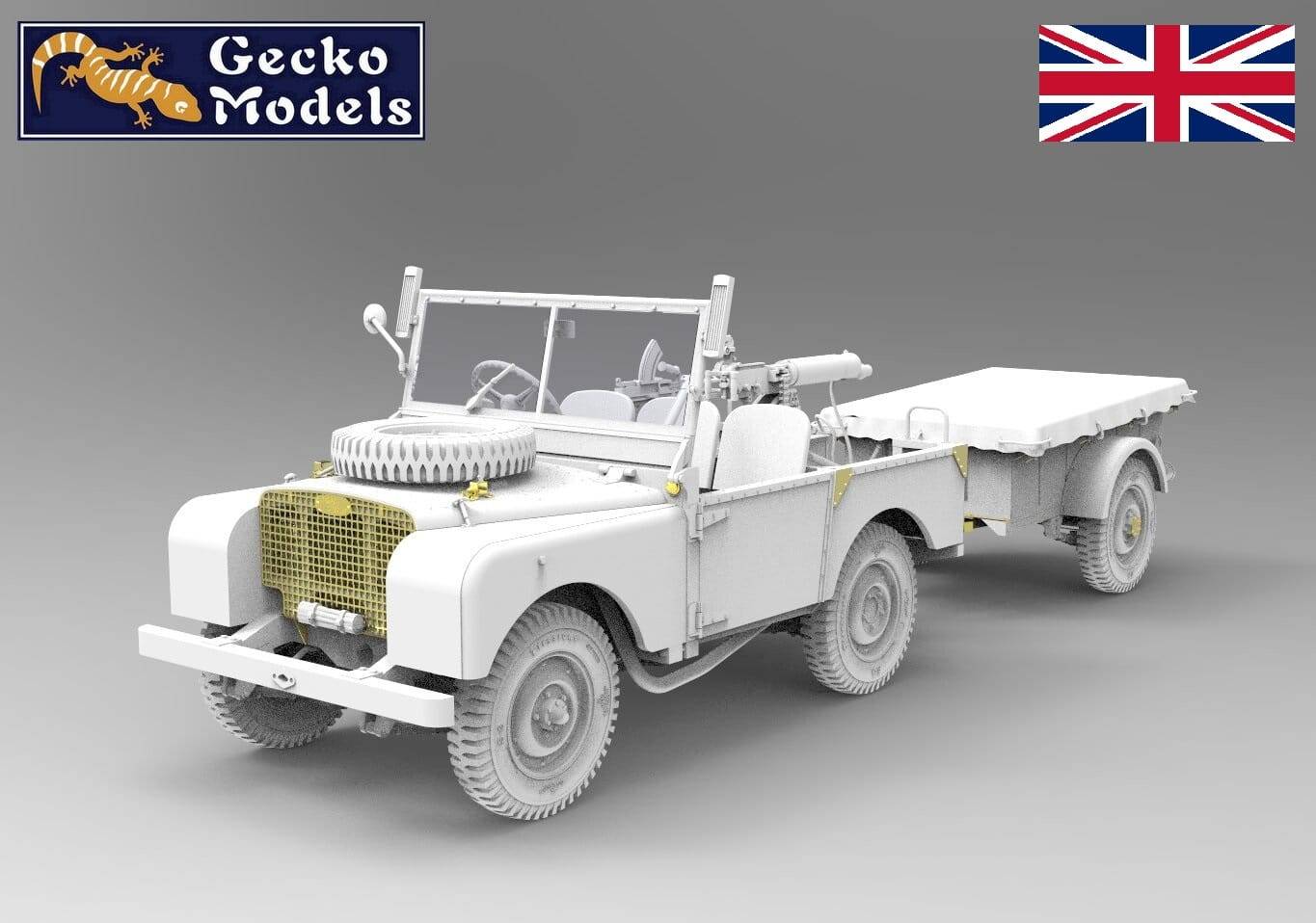 Korean War British FV18001 Mk.1 80in 4x4 Utility Vehicle (Early Production) avec remorque Bantam 10-cwt – Image 11