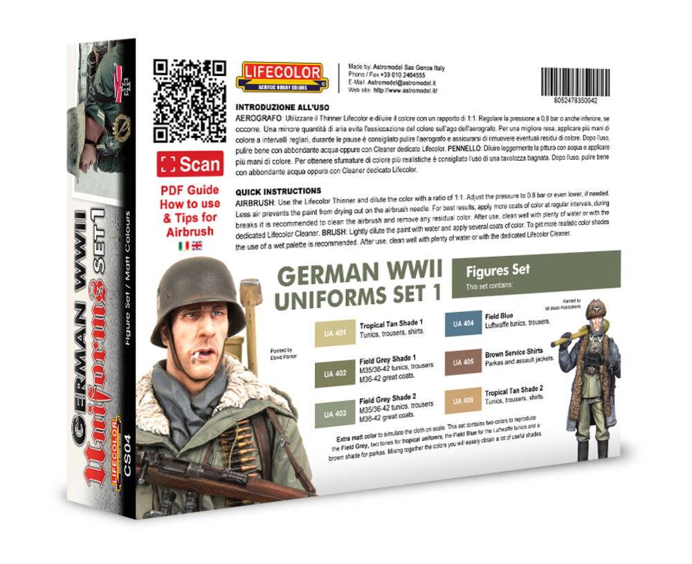 GERMAN WWII UNIFORMS SET 1 6x 22ml acrylic colours – Image 3