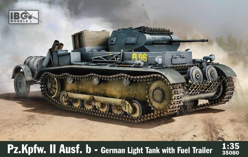 Pz. II Ausf. b German Light Tank with fuel trailer