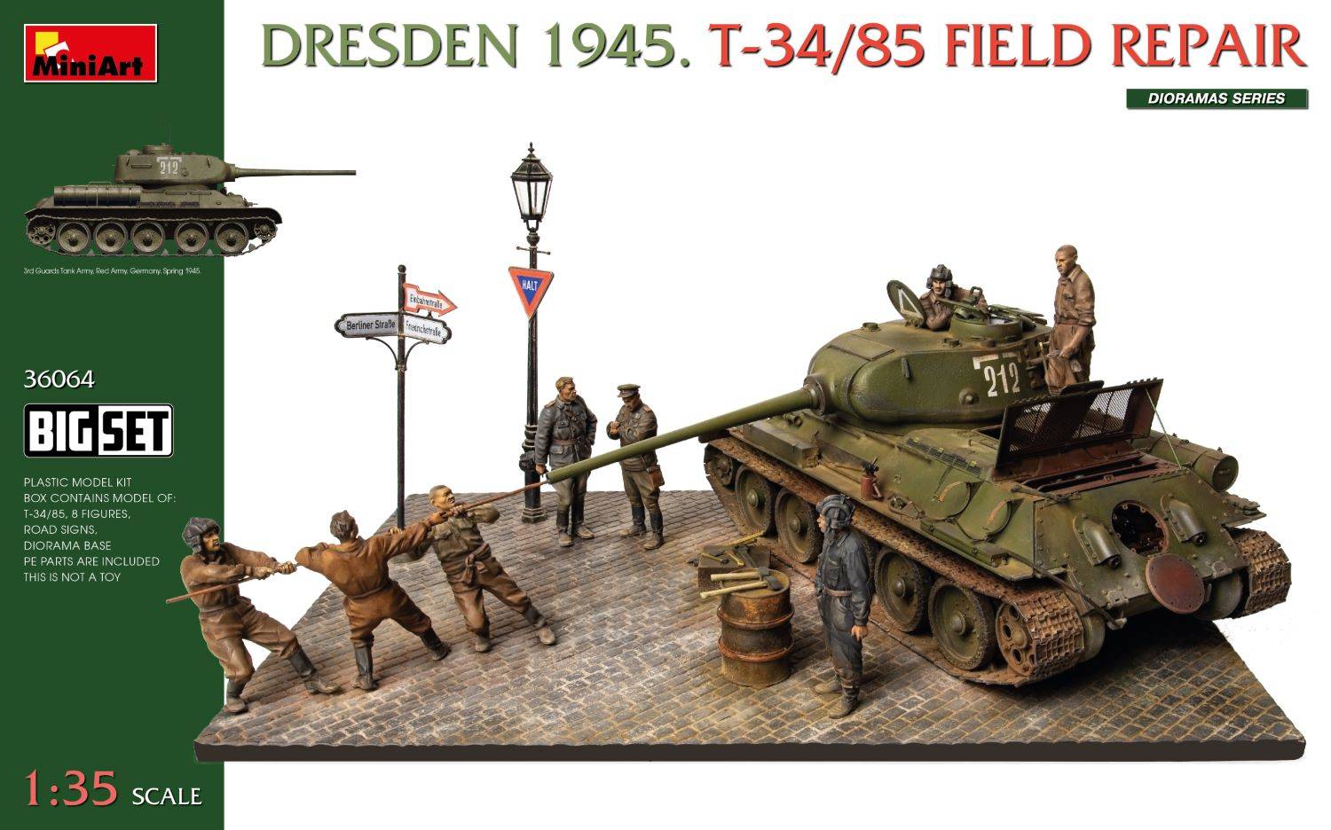 DRESDEN 1945. T-34/85 FIELD REPAIR BIG SET