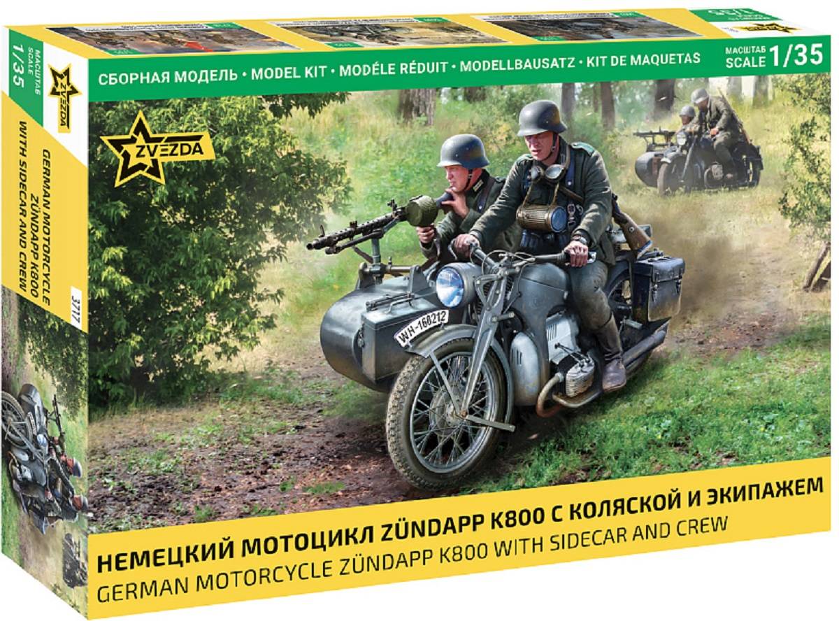 German Motocycle Zündapp K800 with sidecar and crew