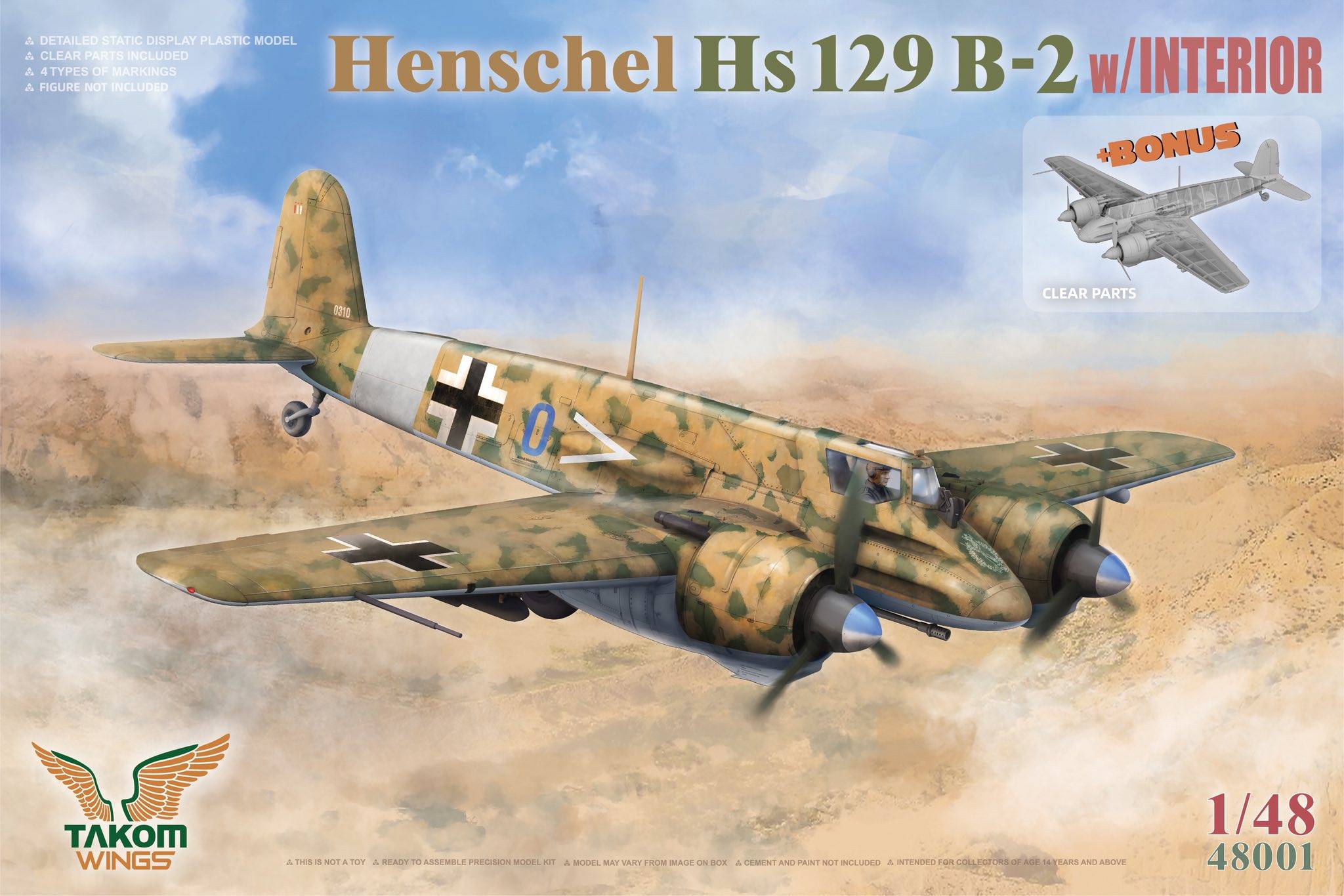 Hs129² Box Hs 129 B2 + Hs 129 B3 + 3d Printed Set Figures x2 + Panther A – Image 2