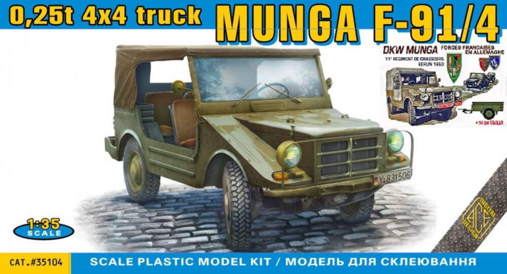 MUNGA F91/4 0.25t 4x4 truck avec REMORQUE 1/4 tonne - VERSION FRANCAISE