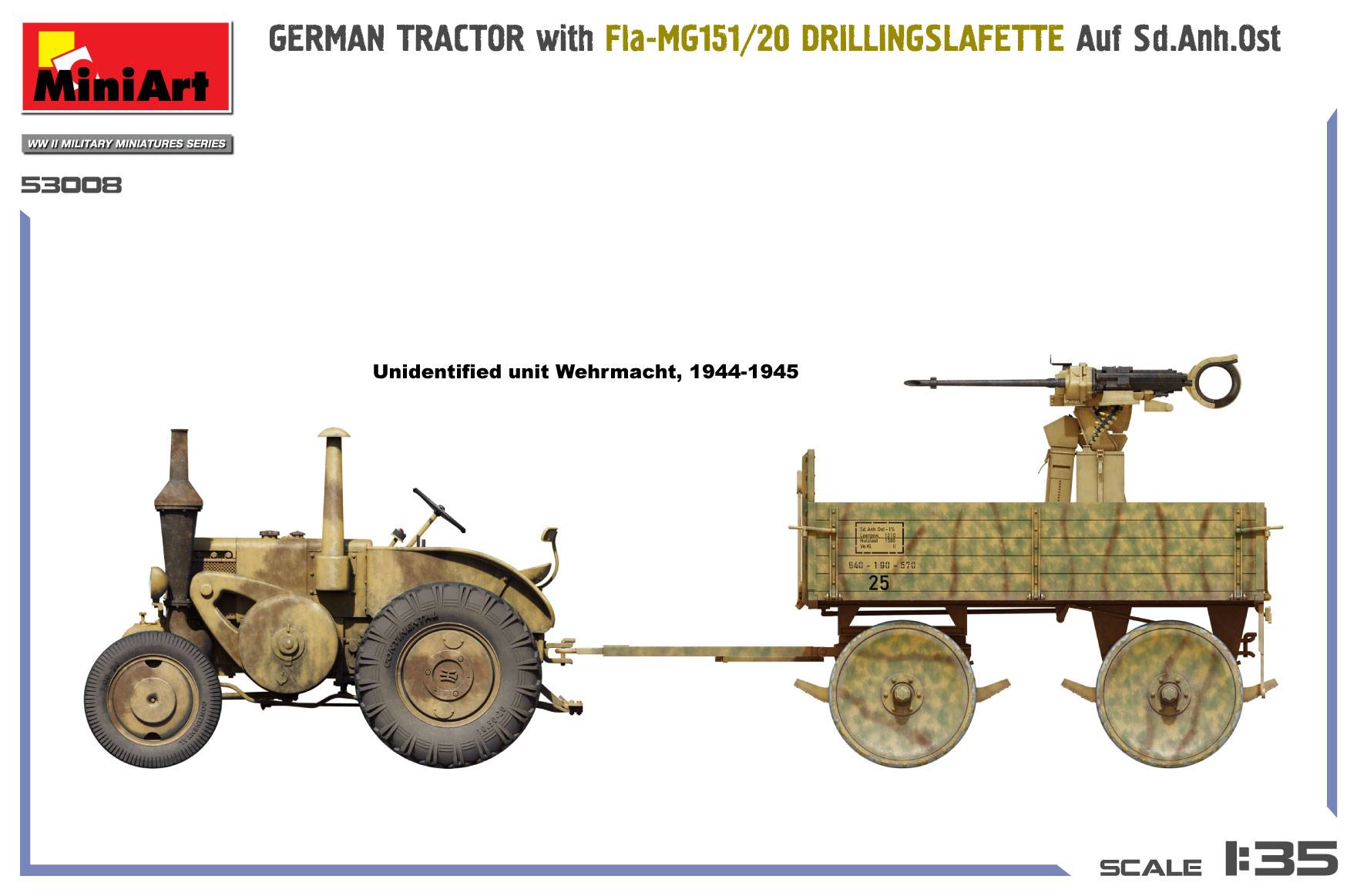 GERMAN TRACTOR with Fla-MG151/20 DRILLINGSLAFETTE Auf Sd.Anh.Ost – Image 3