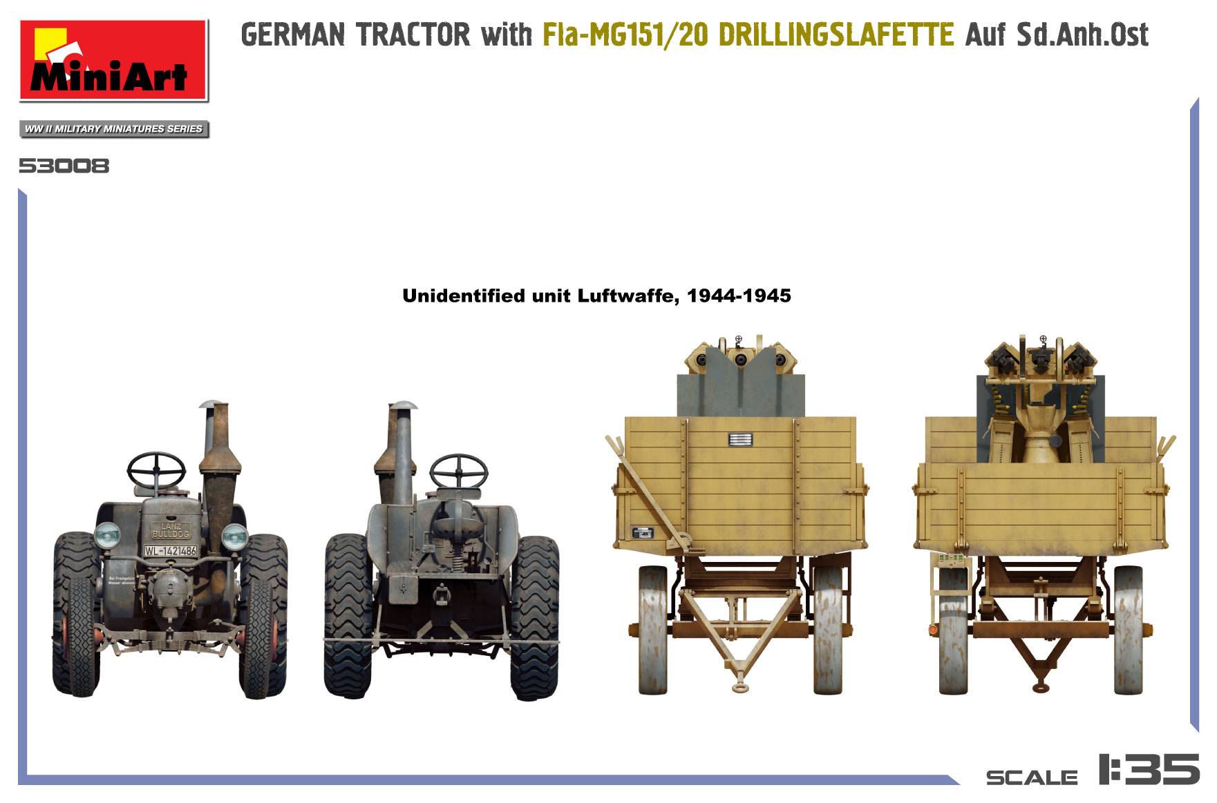 GERMAN TRACTOR with Fla-MG151/20 DRILLINGSLAFETTE Auf Sd.Anh.Ost – Image 4