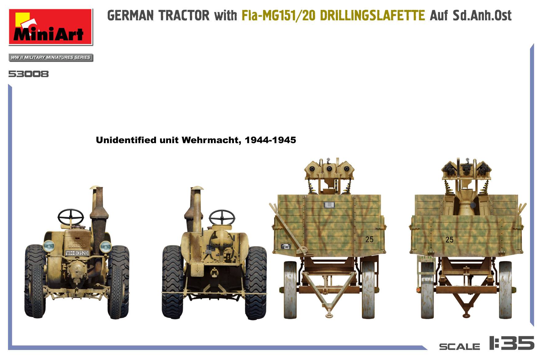 GERMAN TRACTOR with Fla-MG151/20 DRILLINGSLAFETTE Auf Sd.Anh.Ost – Image 6
