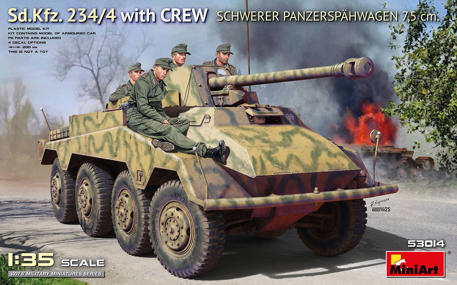 Sd.Kfz. 234/4 w/CREW Schwerer Panzerspähwagen 7,5 cm.