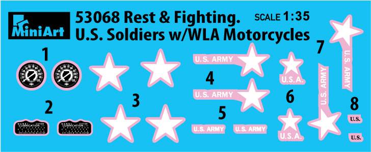 REST & FIGHTING. U.S. SOLDIERS w/WLA MOTORCYCLES – Image 7