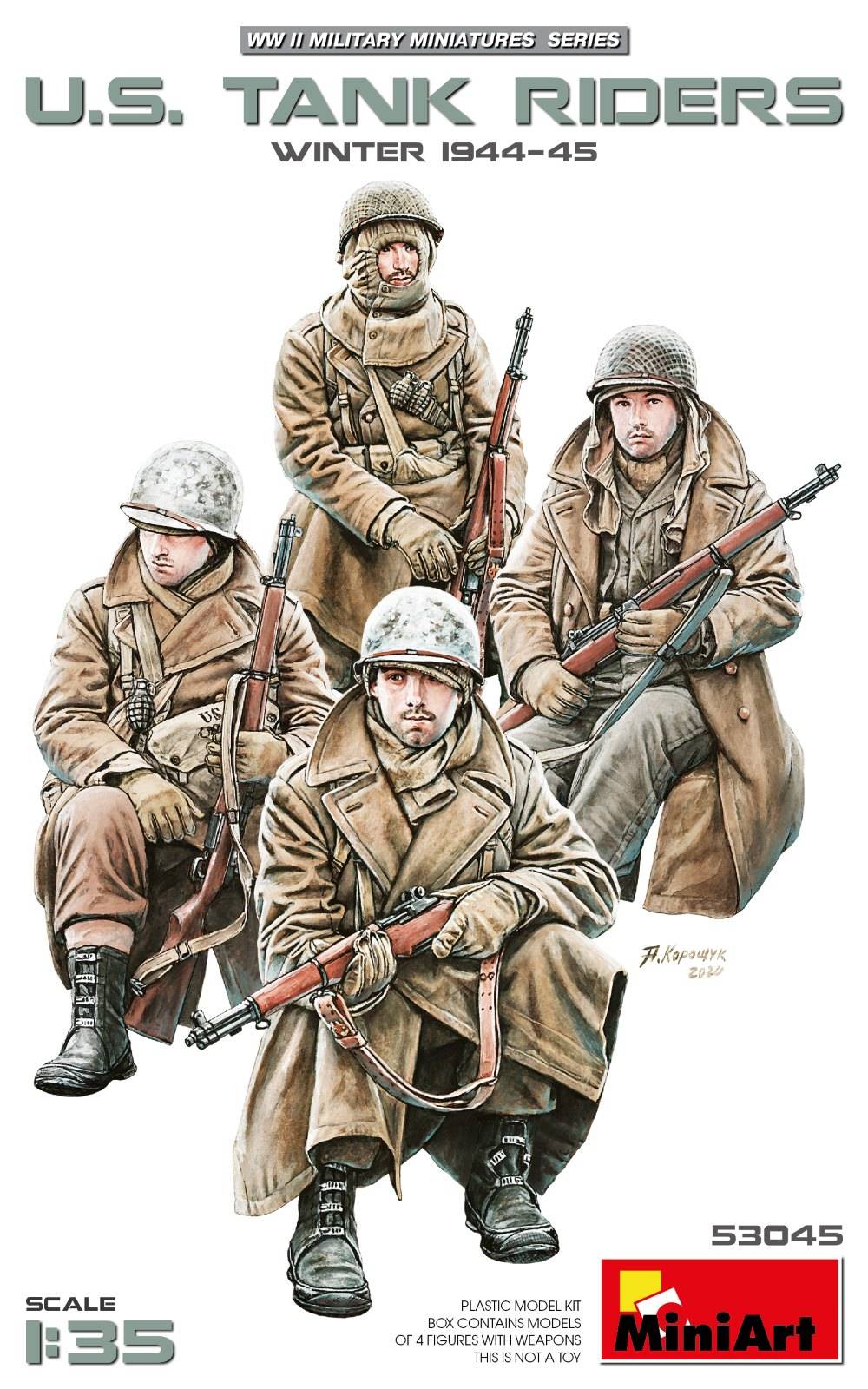 U.S. TANK RIDERS WINTER 1944-45