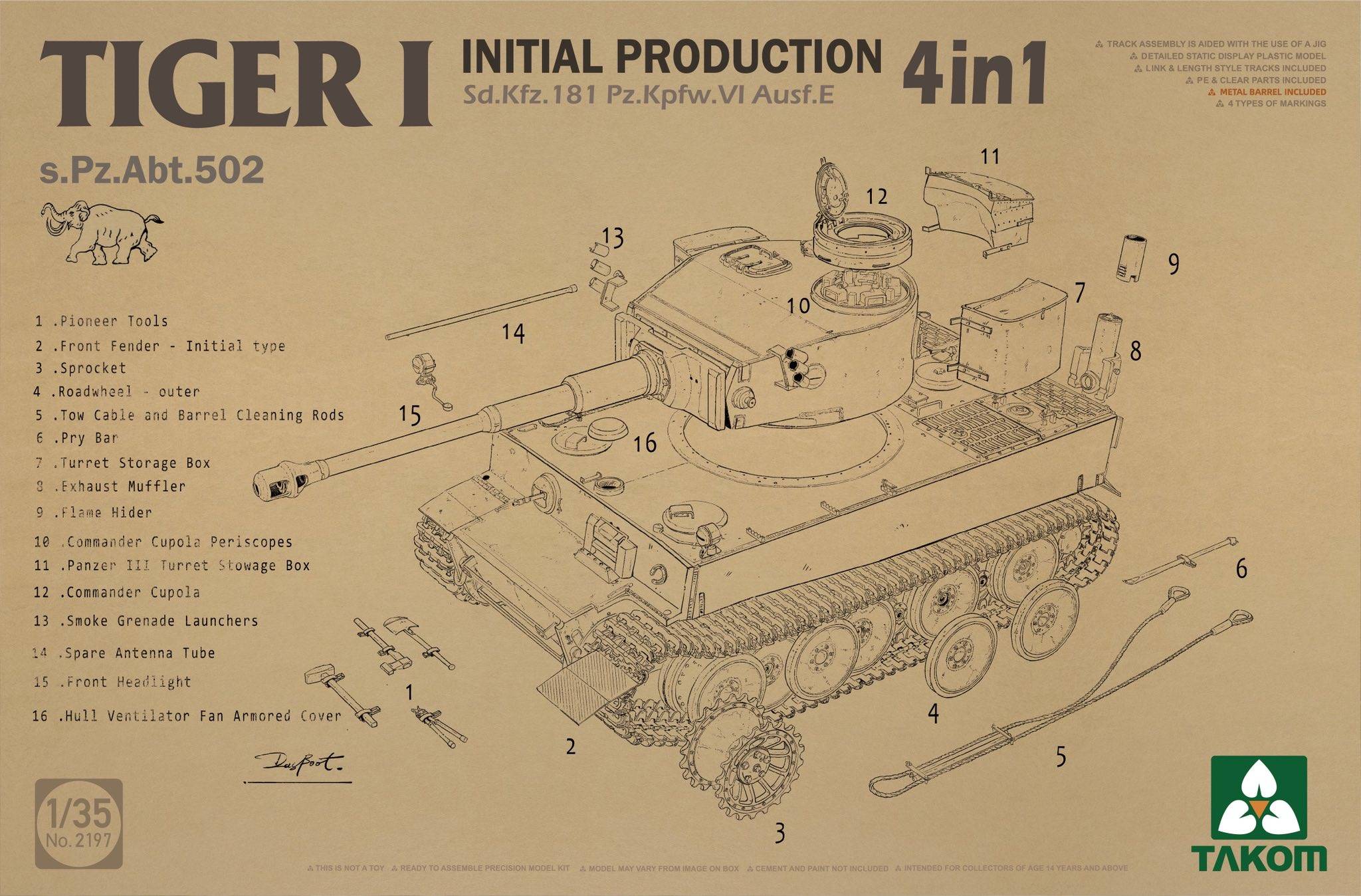 Tiger I Initial Production 4 in 1 s.Pz.Abt.502