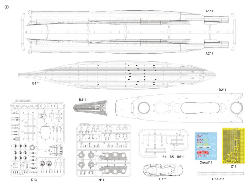 IJN Super Yamato-class Kii Deluxe Kit – Image 6