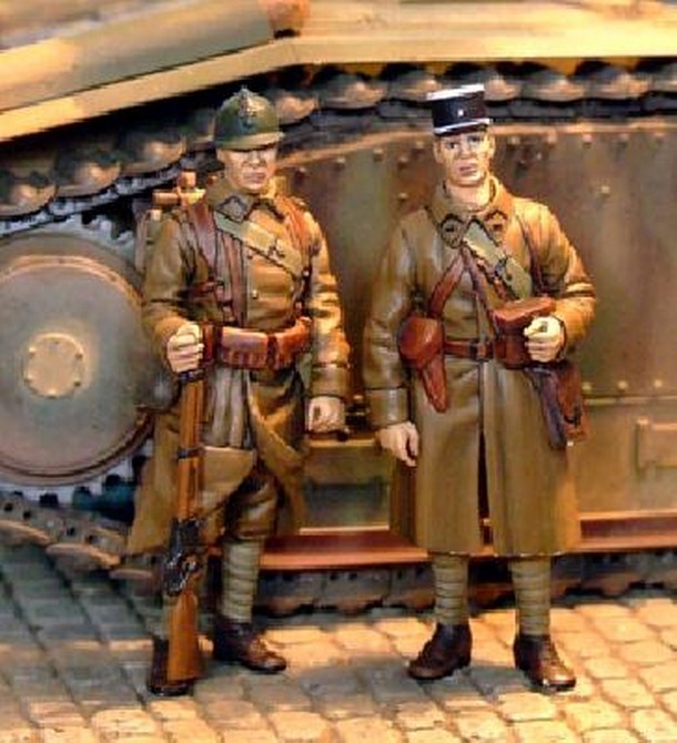 OFFICIER ET SOLDAT INFANTERIE FRANCAISE - MAI 1940