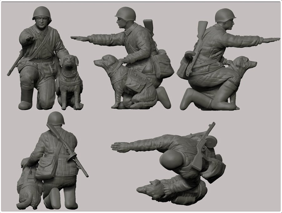 Chasseurs de chars soviétiques avec chiens Soviet Tank Hunters with dogs WWII – Image 3