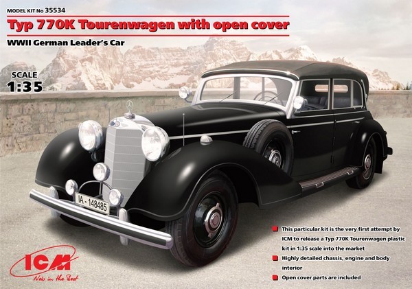 Typ 770K Tourenwagen with open cover, WWII German Leader's Car