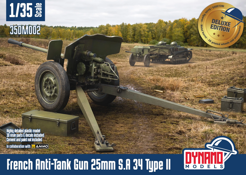 French Anti-Tank Gun 25mm S.A 34 Type II “Deluxe edition”