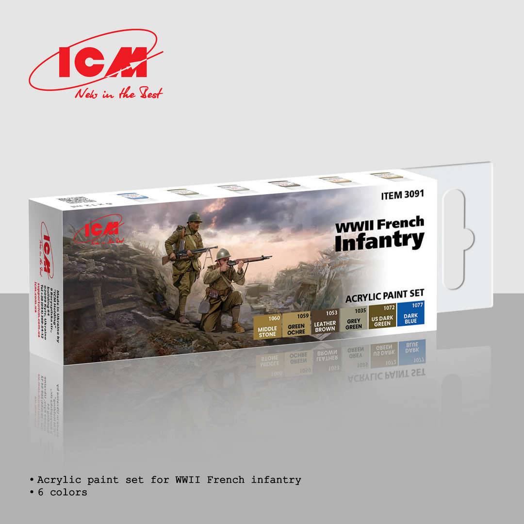 Acrylic paint set for WWII French Infantry