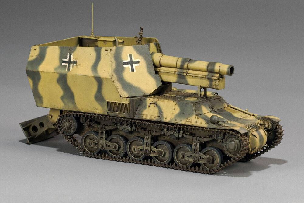 15 cm sFH 13/1 (Sf)auf Gw Lrs.(f )Sd.Kfz.135/1 with German 50 Ton Type SSy45 Flatcar Schwerer Platformwagen – Image 5