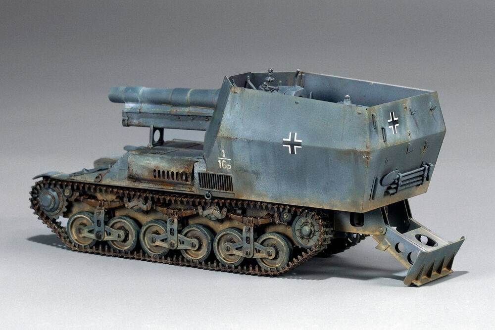 15 cm sFH 13/1 (Sf)auf Gw Lrs.(f )Sd.Kfz.135/1 with German 50 Ton Type SSy45 Flatcar Schwerer Platformwagen – Image 6