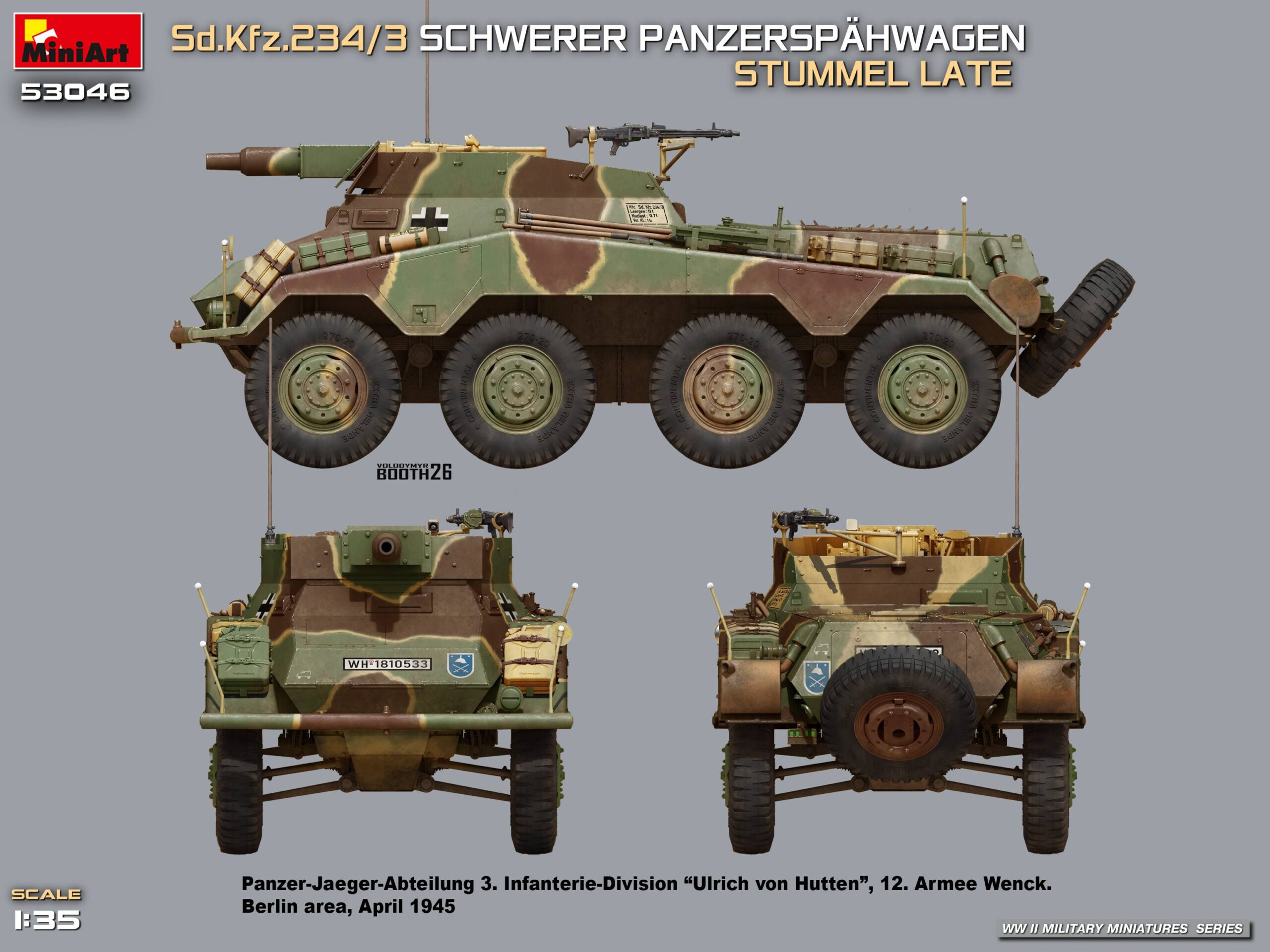Sd.Kfz.234/3 SCHWERER PANZERSPÄHWAGEN. STUMMEL LATE – Image 2