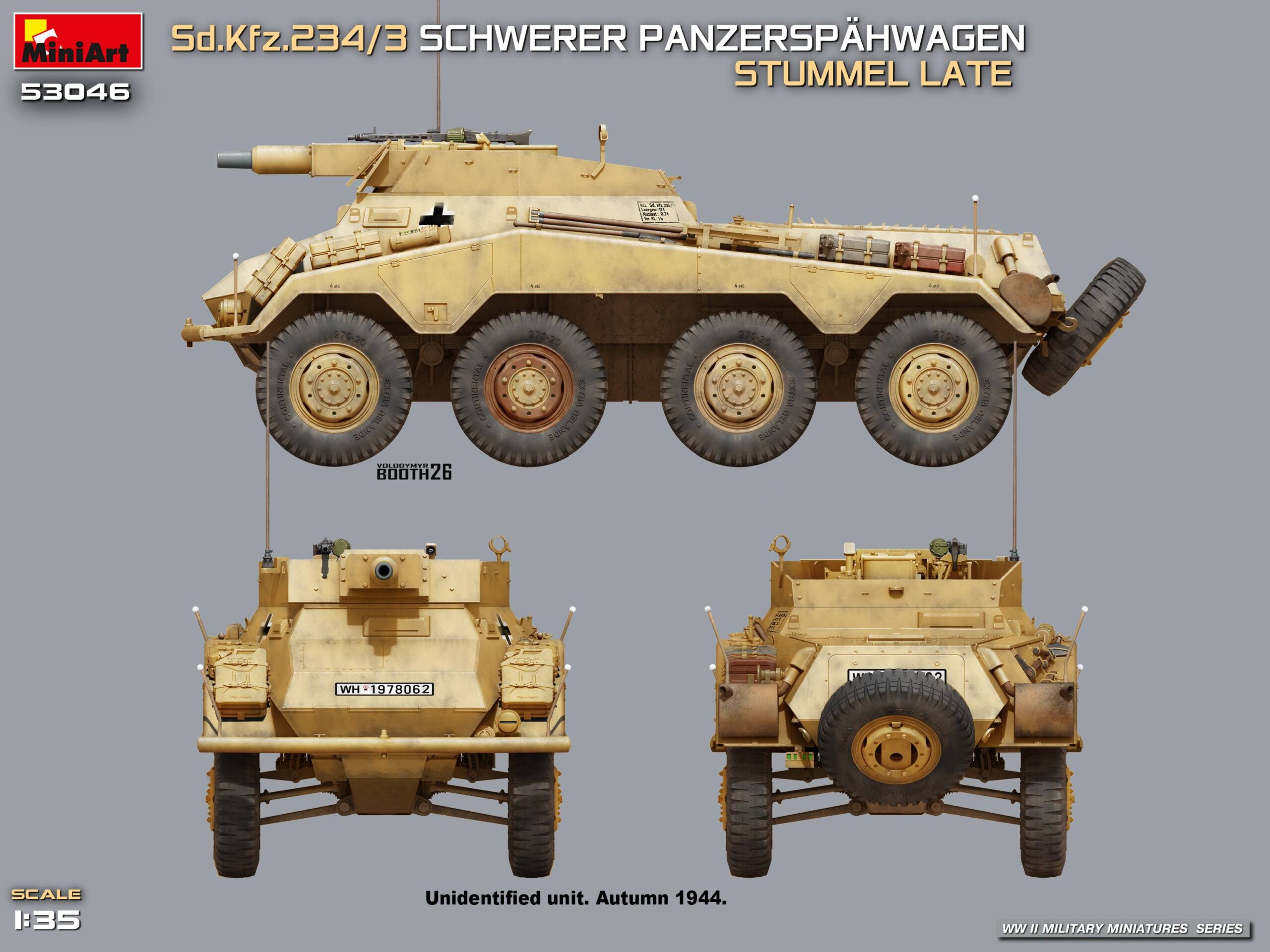 Sd.Kfz.234/3 SCHWERER PANZERSPÄHWAGEN. STUMMEL LATE – Image 5