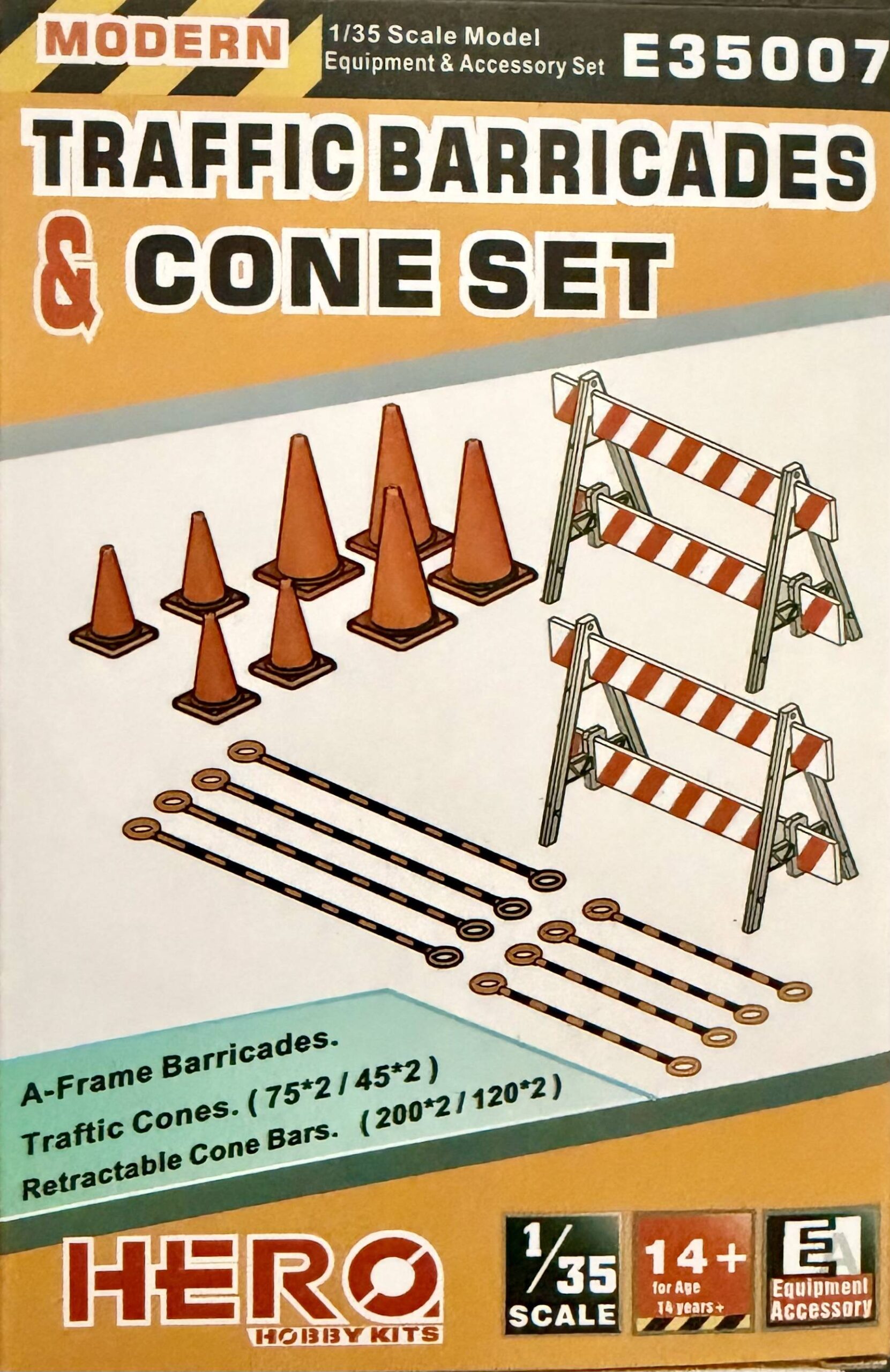 MODERN Traffic Barricades & Cone Set
