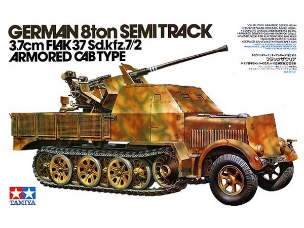 German 8ton Semi Track 3.7 cm FLAK 37 Sd.Kfz.7/2 Armored cab type