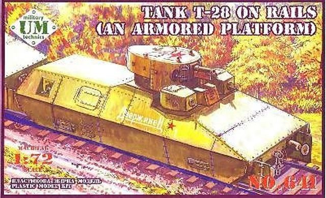 Tank T-28 on Rails (An Armored Platform)