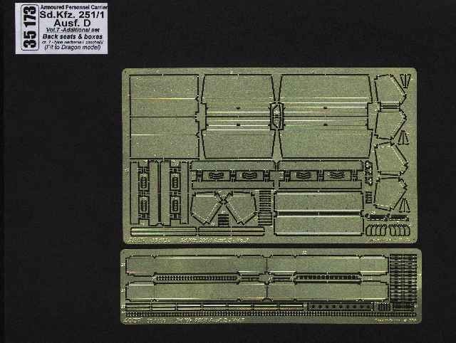 Armoured personnel carrier Sd.Kfz. 251/1 Ausf. D - vol. 7 - additional set sieges arriere et boxs